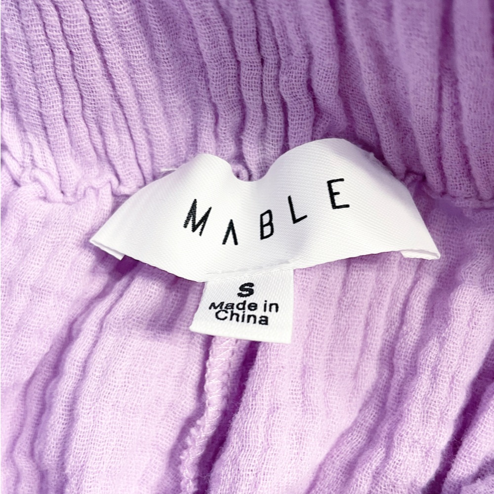 MABLE Lilac Paperbag Waist Cotton Shorts Size Small - Picture 4 of 7